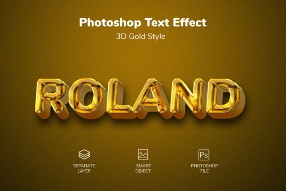 3D Gold Psd Text Style Effect Mockup