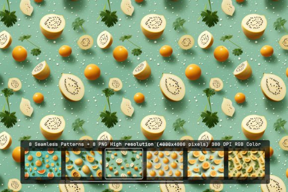 8 Cantaloupe Circles Seamless Patterns: A Versatile Design Tool for Creators and Businesses
