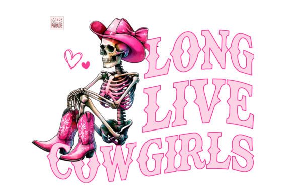 Coquette Pink Cowgirl Skeleton PNG: A Trendsetting Digital Design for Modern Creators