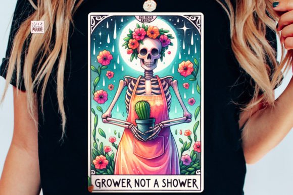 Funny Cactus Tarot Card PNG Grower