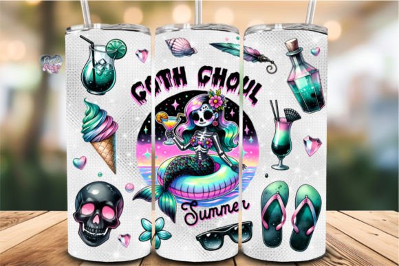 Goth Ghoul Summer PNG Tumbler Wrap