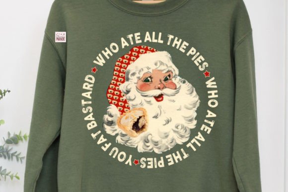 Vintage Santa Png, Mince Pies